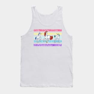 Rainbow Unicorn Trio — Dancing Uniquorns Illustration series Tank Top